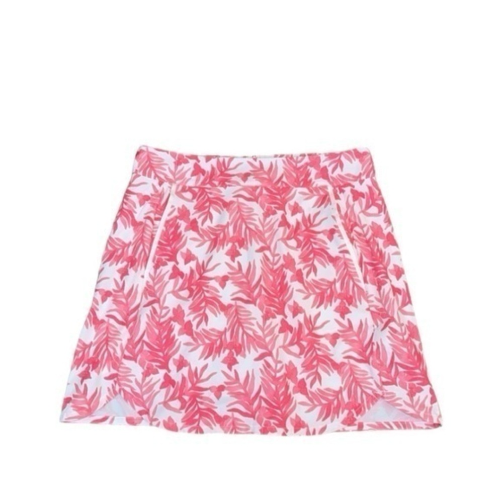 Vineyard Vines Performance White &‎ Pink Leaf Printed Preppy Tennis Golf Skort